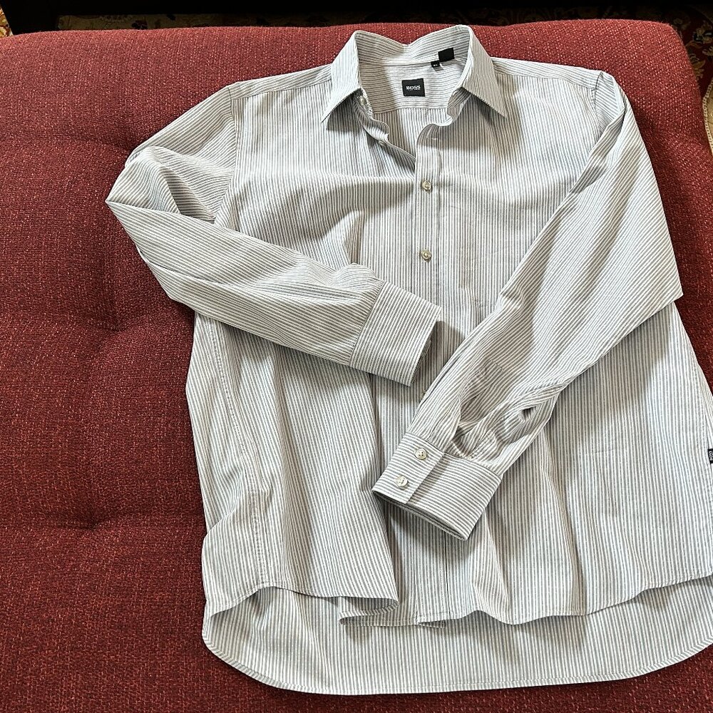 Hugo Boss, L, Light and Dark Grey Stripes